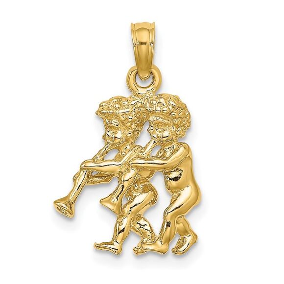 10K Yellow Gold 3-D Gemini Zodiac Pendant,All Products : American Fashion Style Bags On Sale